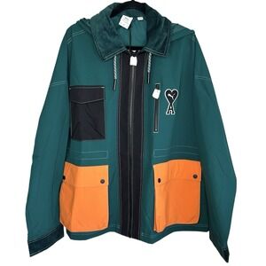 Puma X Ami Zip Jacket Large Green Sportswear Hooded Heritage Street Outdoor NWT